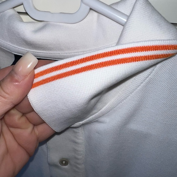 Men’s psycho bunny polo shirt, size 8 White and Orange - Picture 4 of 6
